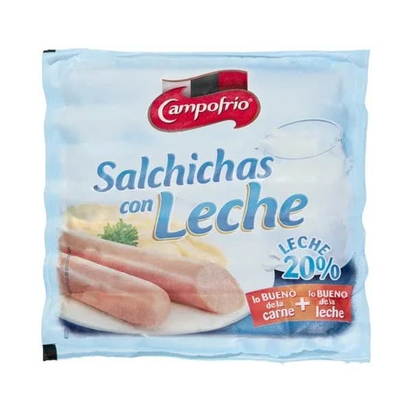 Salchichas cocidas con leche Campofrío de pollo  cerdo y pavo - 0.17 kg - Imagen del producto en Findit