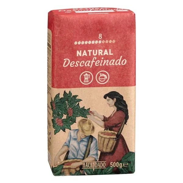 Café molido descafeinado natural Hacendado - 0.5 kg - Imagen del producto en Findit