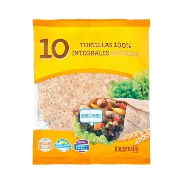 Tortillas de trigo integrales Hacendado - 0.36 kg - Imagen del producto en Findit