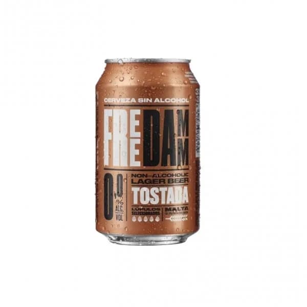 Cerveza tostada Free Damm 0.0 alcohol sin gluten lata 33 cl. - 0.33 l - Imagen del producto en Findit