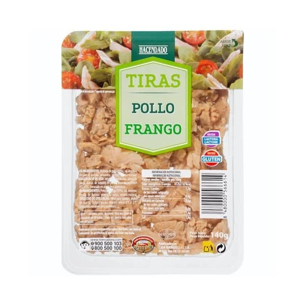 Tiras de pechuga de pollo al natural Hacendado - 0.14 kg - Imagen del producto en Findit
