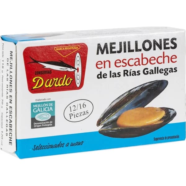 Mejillones Gallegos Escabeche 12/16 Piezas - 0.07 kg - Imagen del producto en Findit
