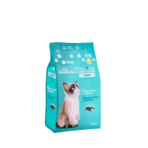 Comida gato júnior Compy con pollo  frutas y verduras - 1.5 kg - Imagen del producto en Findit