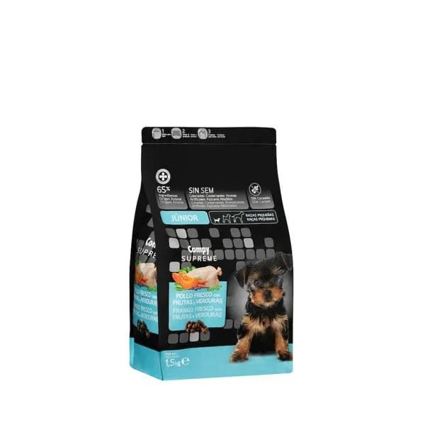 Comida perro júnior Supreme Compy con pollo fresco  frutas y verduras - 1.5 kg - Imagen del producto en Findit