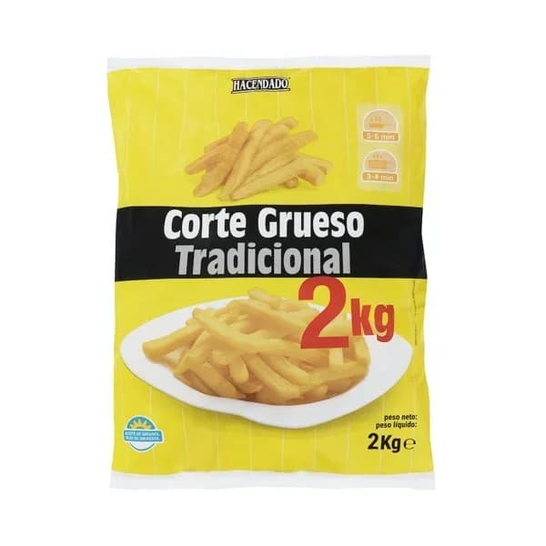 Patatas prefritas corte grueso Hacendado ultracongeladas - 2 kg - Imagen del producto en Findit
