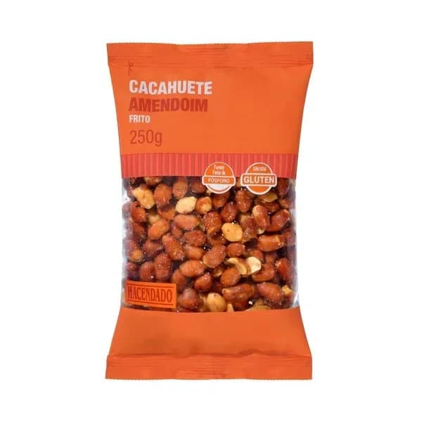 Cacahuete frito y salado Hacendado con piel - 0.25 kg - Imagen del producto en Findit