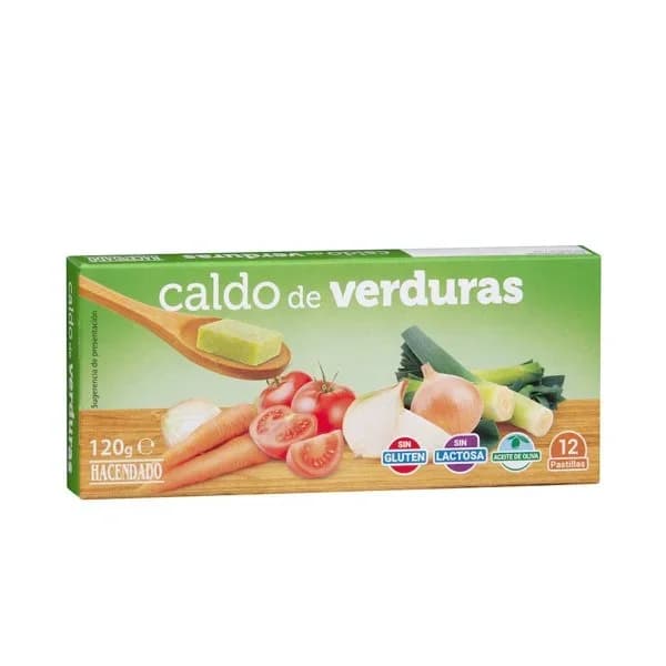 Caldo de verduras Hacendado en pastillas - 0.12 kg - Imagen del producto en Findit