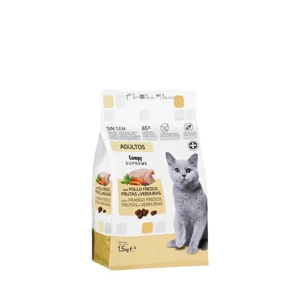 Comida gato adulto Supreme Compy con pollo  frutas y verduras - 1.5 kg - Imagen del producto en Findit
