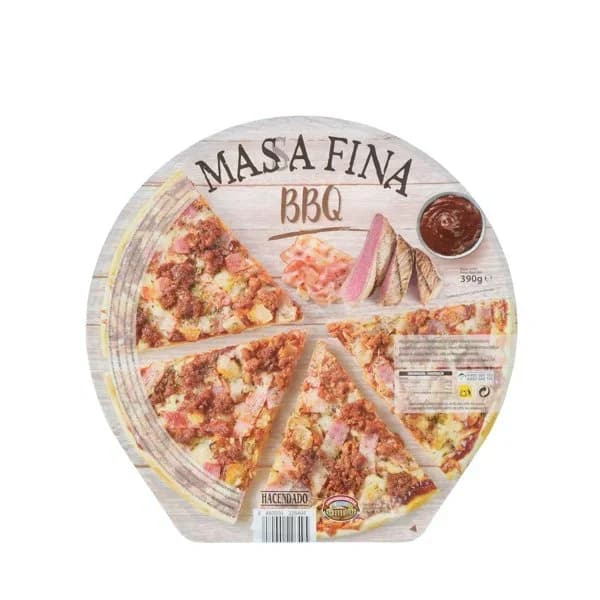 Pizza masa fina Barbacoa Hacendado ultracongelada - 0.39 kg - Imagen del producto en Findit