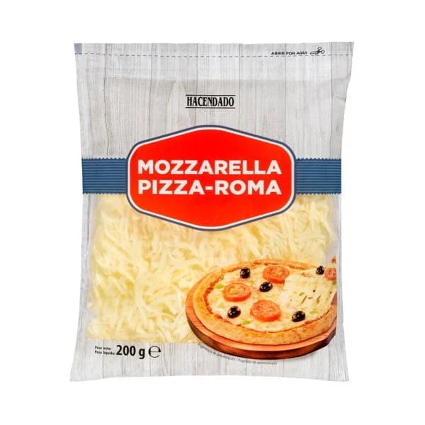 Queso rallado mozzarella pizza-Roma de vaca Hacendado - 0.2 kg - Imagen del producto en Findit