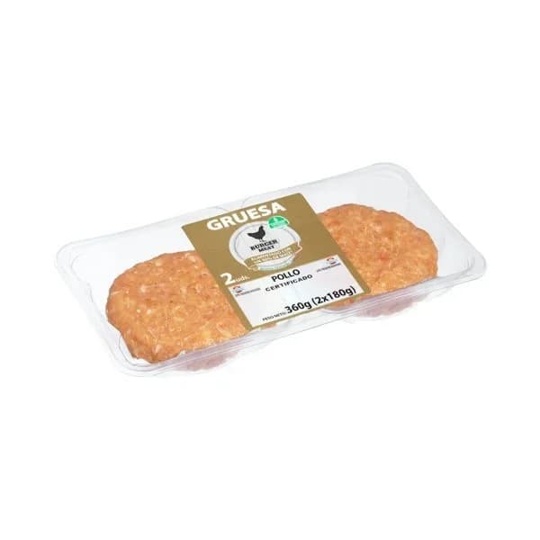 Burger de pollo certificado gruesas alimentado con un 50% de maíz - 1 ud - Imagen del producto en Findit