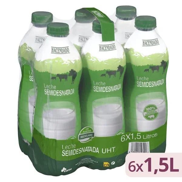 Leche semidesnatada Hacendado - 9 l - Imagen del producto en Findit