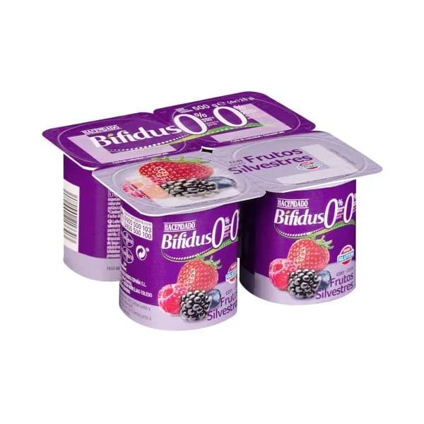 Bífidus desnatado probiótico con frutos silvestres Hacendado 0% m.g. 0% sin azúcares añadidos - 0.5 kg - Imagen del producto en Findit