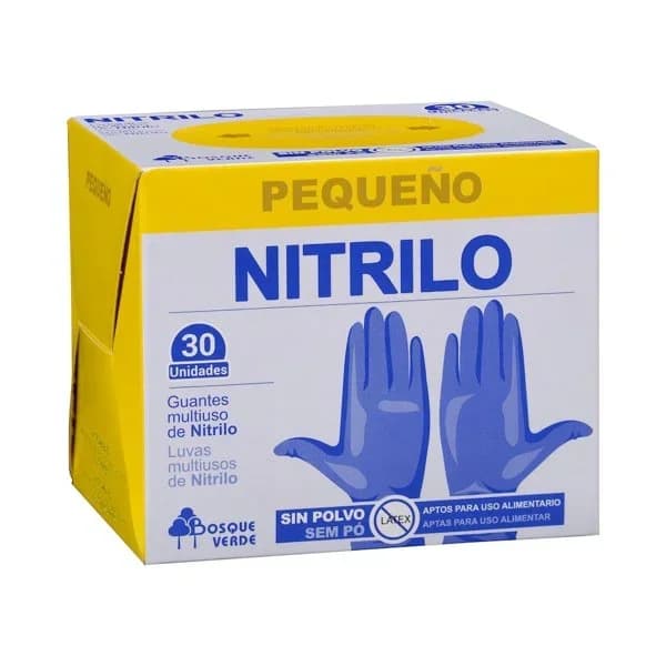 Guantes de nitrilo Bosque Verde talla pequeña - 30 ud - Imagen del producto en Findit