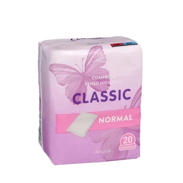 Compresa sin alas normal plegada Deliplus Classic - 20 ud - Imagen del producto en Findit