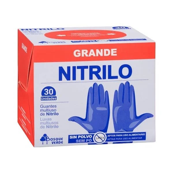 Guantes de nitrilo Bosque Verde talla grande - 30 ud - Imagen del producto en Findit