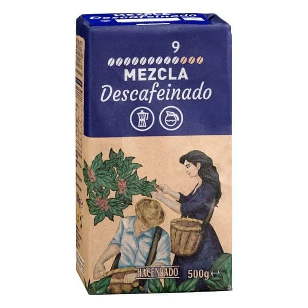 Café molido descafeinado mezcla Hacendado - 1 ud - Imagen del producto en Findit