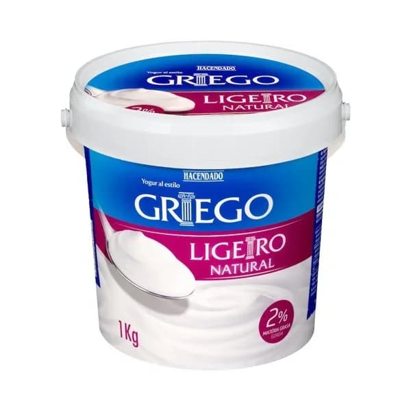 Yogur griego ligero natural Hacendado 2% m.g - 1 kg - Imagen del producto en Findit