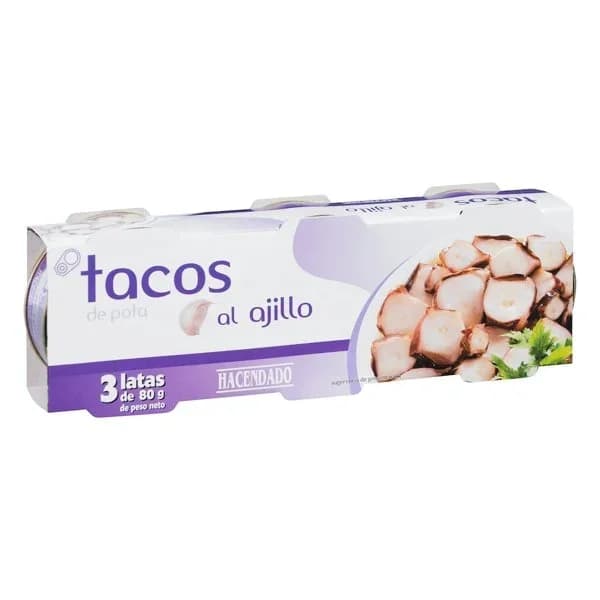 Tacos de pota al ajillo Hacendado - 0.16 kg - Imagen del producto en Findit