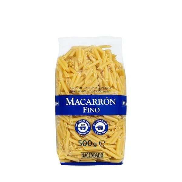 Macarrón fino Hacendado - 0.5 kg - Imagen del producto en Findit