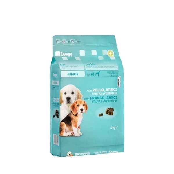 Comida perro júnior Compy con pollo  arroz  frutas y verduras - 4 kg - Imagen del producto en Findit
