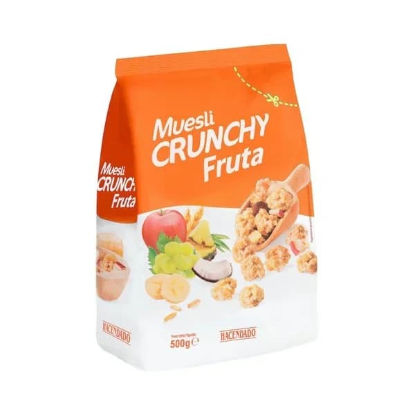 Muesli Crunchy Hacendado con fruta - 0.5 kg - Imagen del producto en Findit