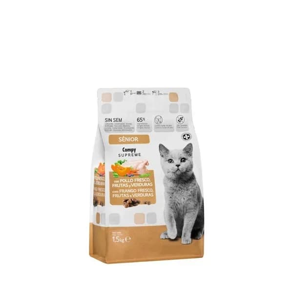 Comida gato sénior Supreme Compy con pollo fresco  frutas y verduras - 1.5 kg - Imagen del producto en Findit