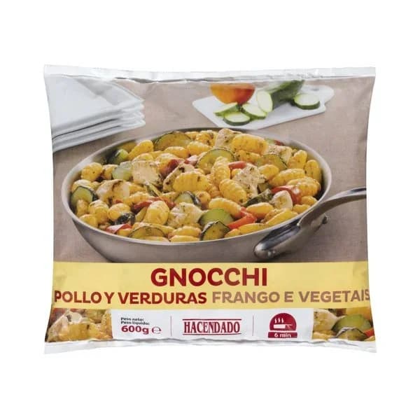 Gnocchi de pollo y verduras Hacendado ultracongelados - 0.6 kg - Imagen del producto en Findit