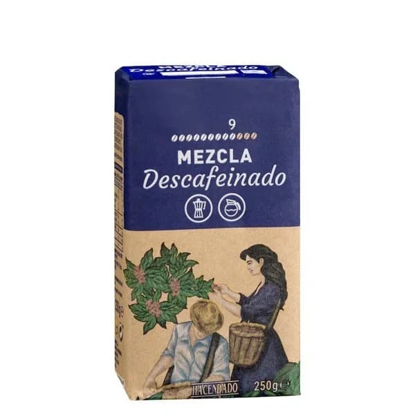 Café molido descafeinado mezcla Hacendado - 1 ud - Imagen del producto en Findit