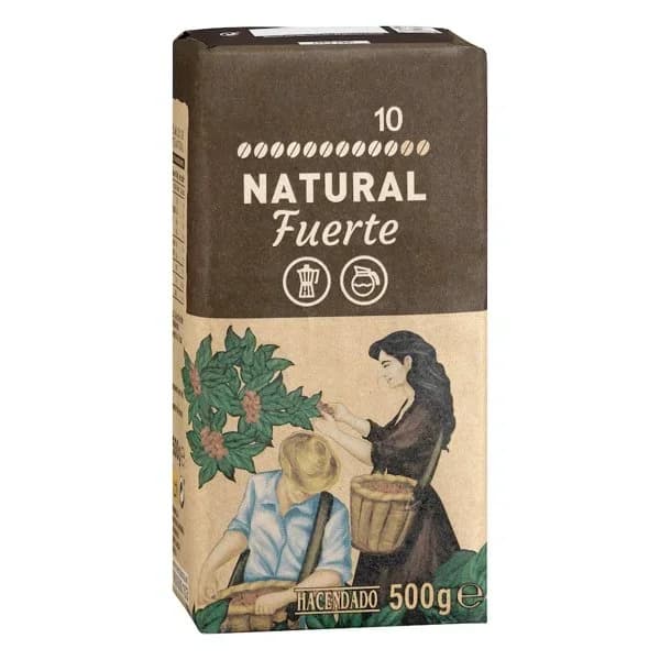 Café molido natural fuerte Hacendado - 0.5 kg - Imagen del producto en Findit