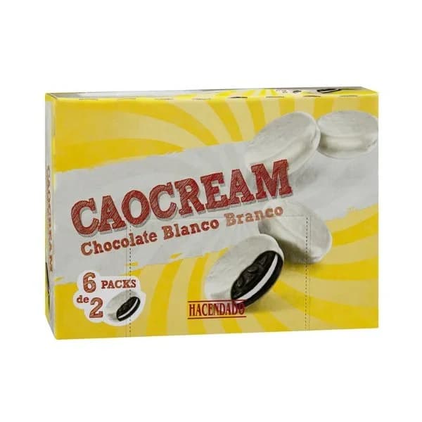 Galletas Caocream chocolate blanco Hacendado rellenas de crema - 0.25 kg - Imagen del producto en Findit
