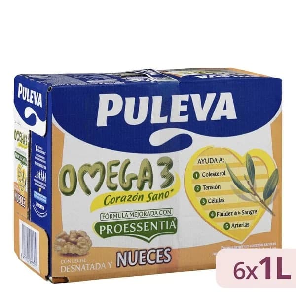 Bebida láctea Omega 3 Puleva con nueces y leche desnatada - 6 l - Imagen del producto en Findit