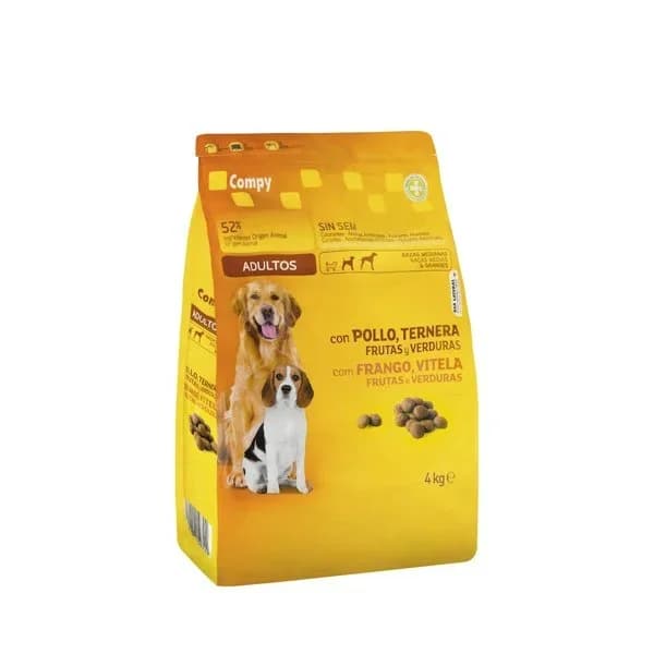 Comida perro adulto Compy con pollo  ternera  frutas y verduras - 4 kg - Imagen del producto en Findit