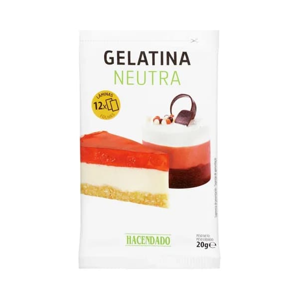 Gelatina neutra en láminas Hacendado - 0.02 kg - Imagen del producto en Findit