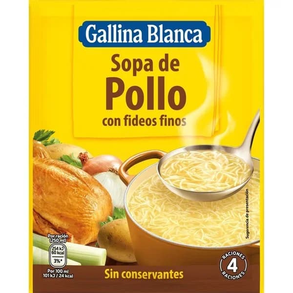 Sopa de pollo Gallina Blanca con fideos finos - 0.07 kg - Imagen del producto en Findit