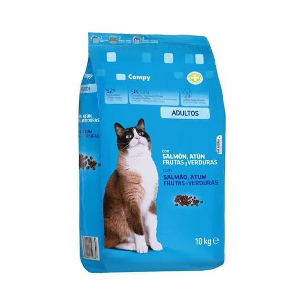 Comida gato adulto Compy con salmón  atún  frutas y verduras - 10 kg - Imagen del producto en Findit