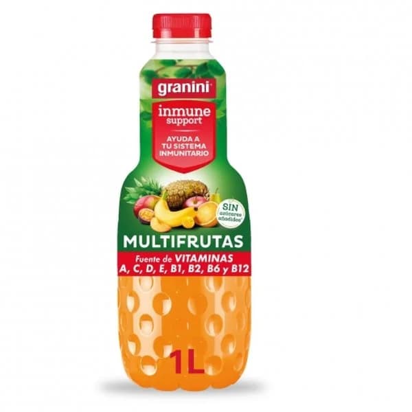 Bebida multifrutas con 11 vitaminas GRANINI, botella 1 litro - 1 ud - Imagen del producto en Findit