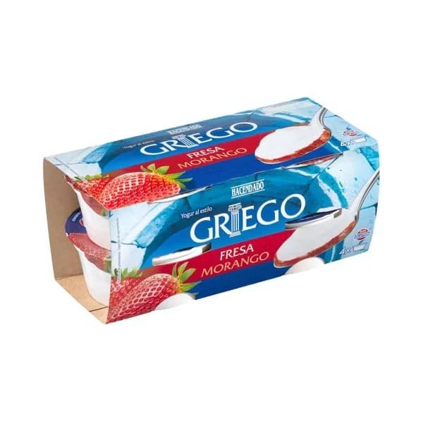 Yogur griego con fresa Hacendado - 0.5 kg - Imagen del producto en Findit