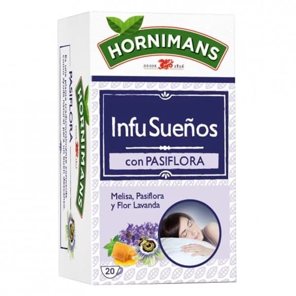 Infusión Infusueños con pasiflora, lavanda y miel en bolsitas Hornimans 20 ud. - 19.96 ud - Imagen del producto en Findit