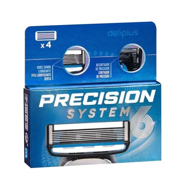 Recambios maquinilla de afeitar Deliplus Precision System 6 hojas - 4 ud - Imagen del producto en Findit