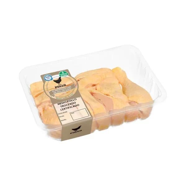 Medio pollo certificado troceado alimentado con un 50% de maíz - 1 ud - Imagen del producto en Findit