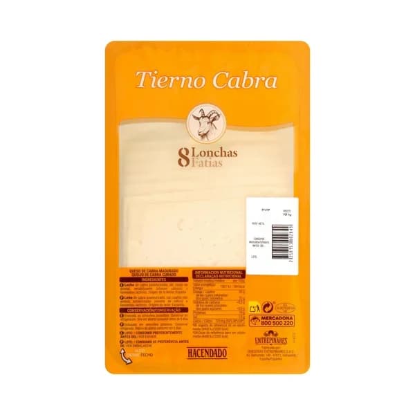 Queso lonchas de cabra Hacendado - 0.22 kg - Imagen del producto en Findit