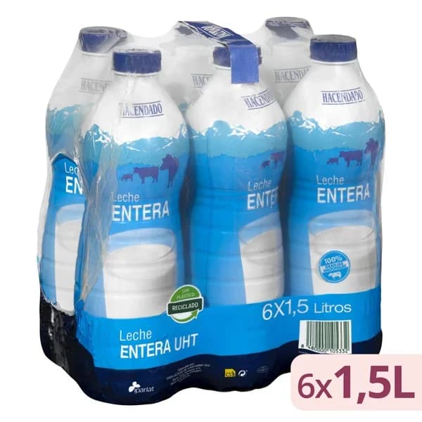 Leche entera Hacendado - 9 l - Imagen del producto en Findit