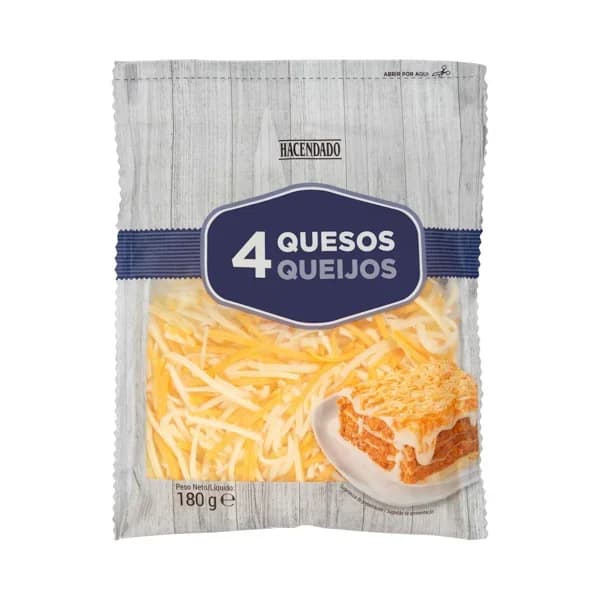 Queso rallado 4 quesos Hacendado - 0.18 kg - Imagen del producto en Findit
