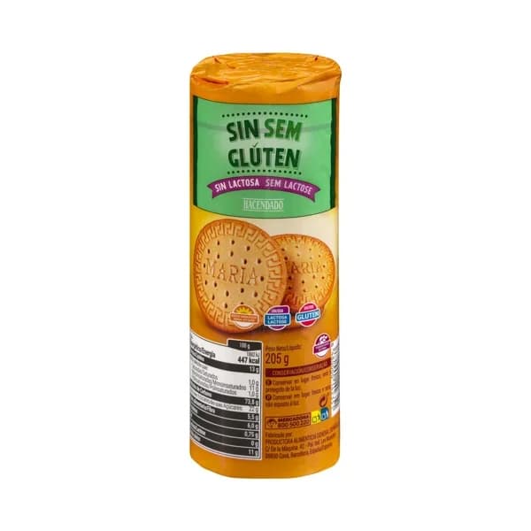 Galletas María sin gluten y sin lactosa Hacendado - 0.2 kg - Imagen del producto en Findit