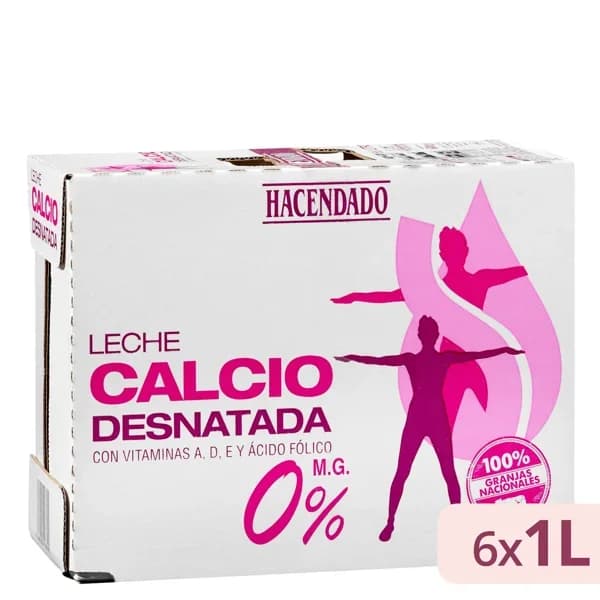 Leche desnatada calcio Hacendado - 6 l - Imagen del producto en Findit