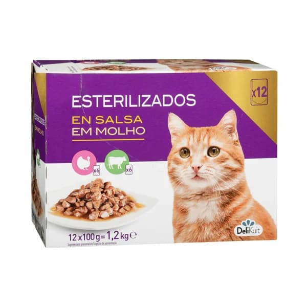 Bocaditos en salsa gato adulto Delikuit esterilizado - 1.2 kg - Imagen del producto en Findit