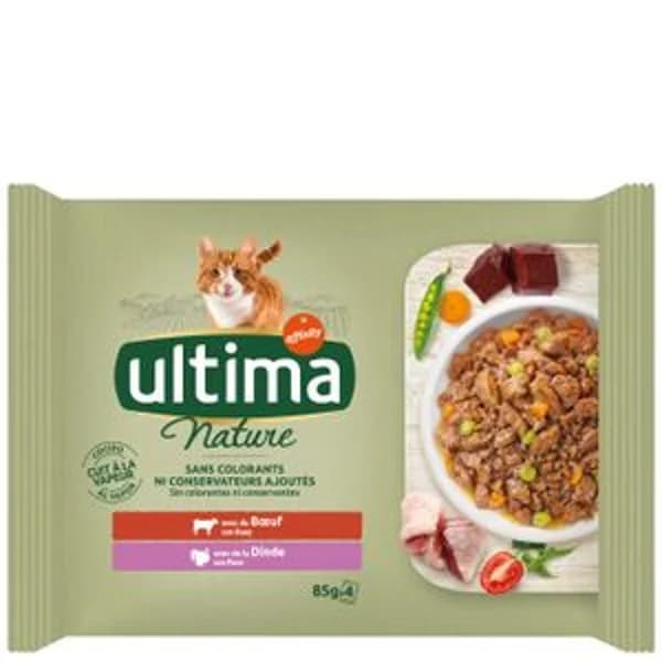 Comida para gato con buey y pavo 4x85 g - 0.34 kg - Imagen del producto en Findit