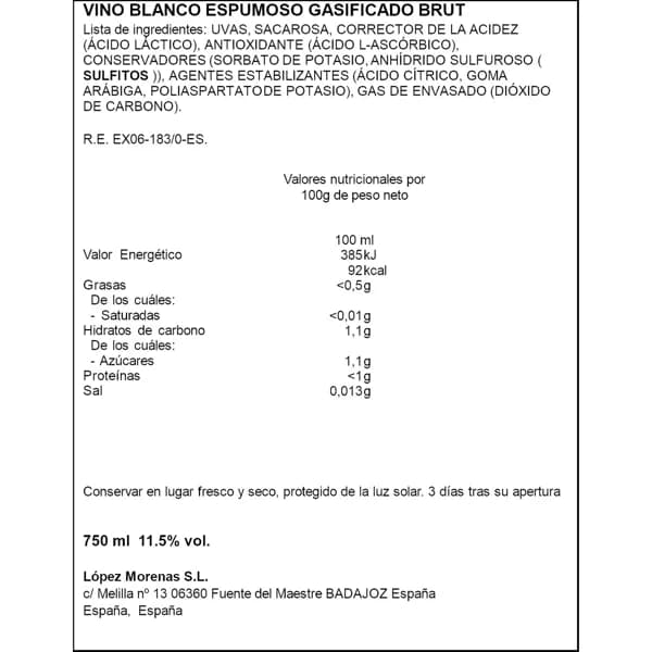 Vino Espumoso Brut 750ML - 0.75 l - Imagen del producto en Findit