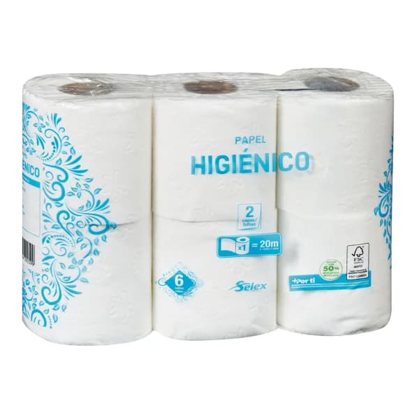 Papel Higiénico Doble Capa 6Rollos - 1 ud - Imagen del producto en Findit